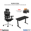 Ergohuman Ultra Ergonomic Office Chair + Flexi Deluxe Ergonomic Adjustable Standing Desk, Free Othoback
