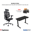 Ergohuman Enjoy Deluxe 2 Full Mesh Ergonomic Chair With Headrest + Flexi Deluxe Ergonomic Adjustable Standing Desk Free Orthoback